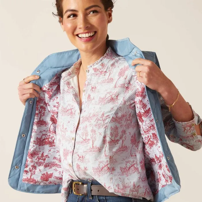 Women Jackets and Vests Ariat Woodside Vest Blue Shadow Women Jackets and Vests Ariat Woodside Vest Blue Shadow