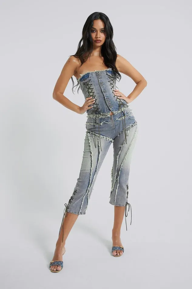Women Jaded London Denim and Jeans Get Riding 5 In 1 Detachable Denim Jumpsuit