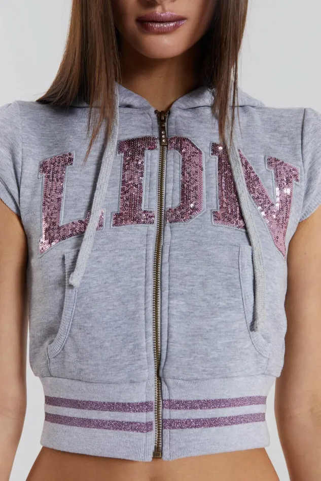 Women Jaded London Hoodies and Sweatshirts Landmark Sequin Zip Up