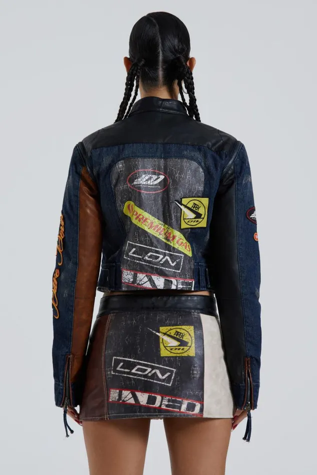 Women Jaded London Long Sleeve Tops Daytona Zip Off Sleeve Moto Jacket
