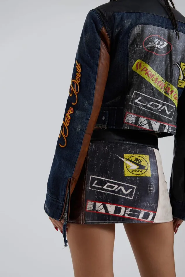 Women Jaded London Long Sleeve Tops Daytona Zip Off Sleeve Moto Jacket
