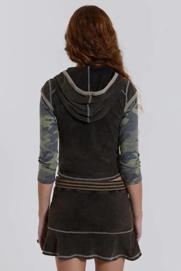 Women Jaded London Long Sleeve Tops Freya Acid Wash Cap Sleeve Top