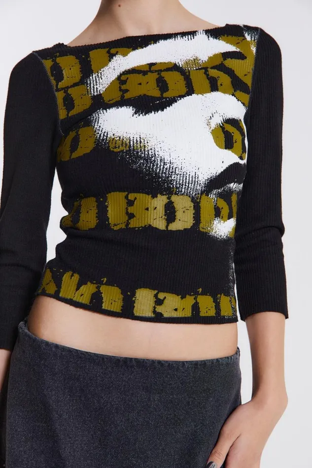 Women Jaded London Long Sleeve Tops Genetta Ribbed Top