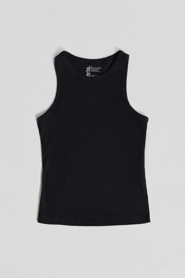 WomenMen Jaded London Ntrls NTRLS Black Rib Vest
