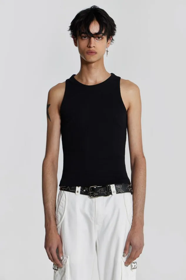 WomenMen Jaded London Ntrls NTRLS Black Rib Vest