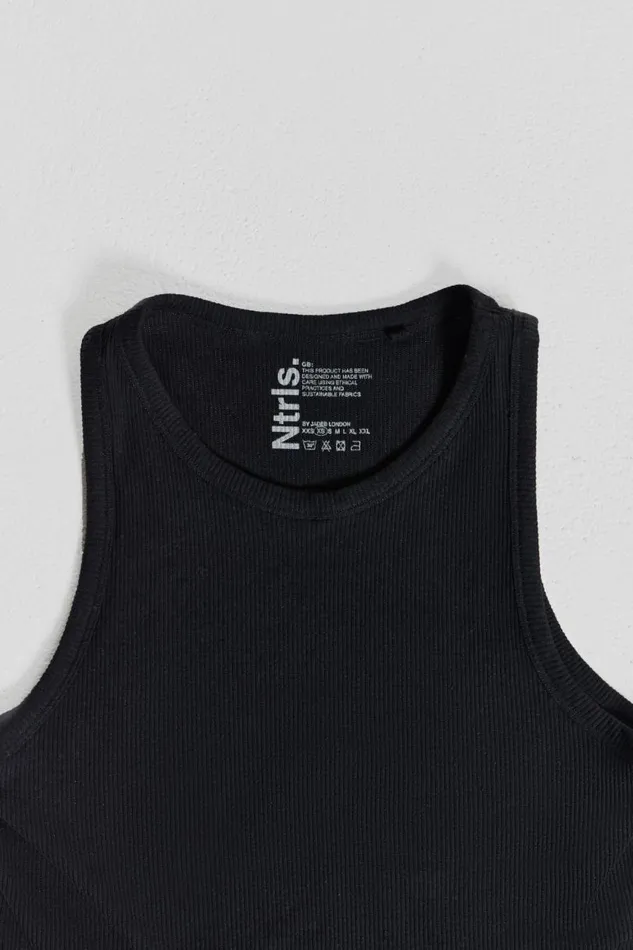 WomenMen Jaded London Ntrls NTRLS Black Rib Vest