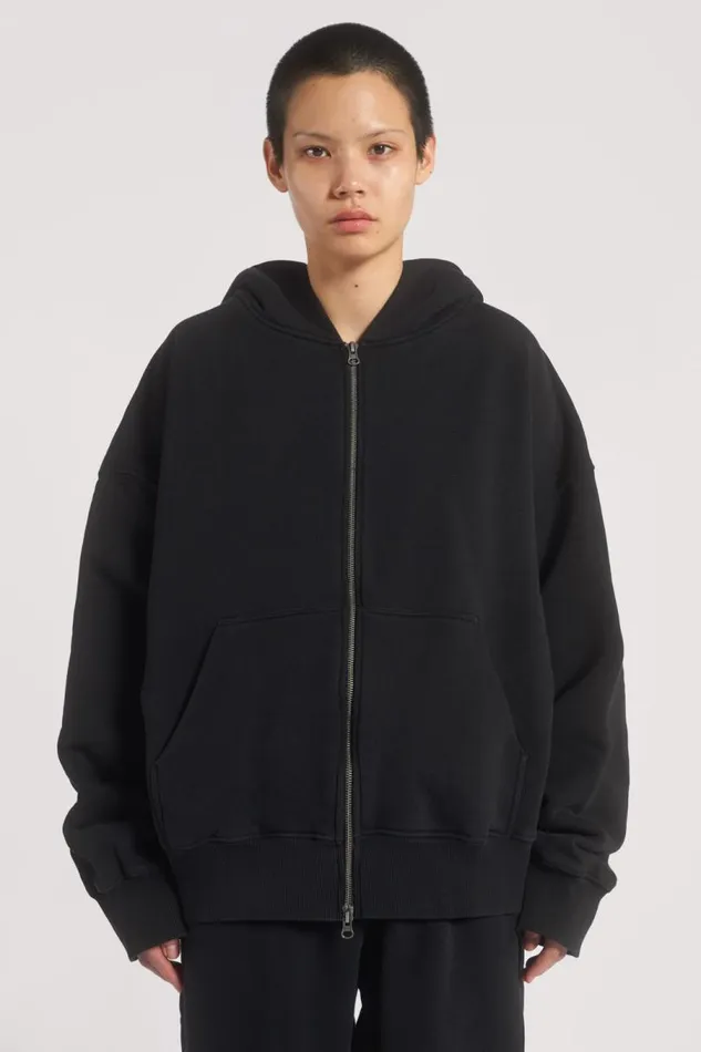 WomenMen Jaded London Ntrls NTRLS Dust Black Oversized Zip Through Hoodie