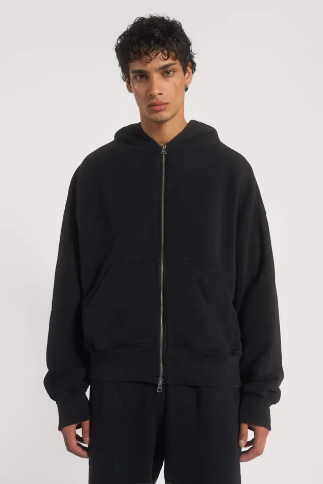 WomenMen Jaded London Ntrls NTRLS Dust Black Oversized Zip Through Hoodie