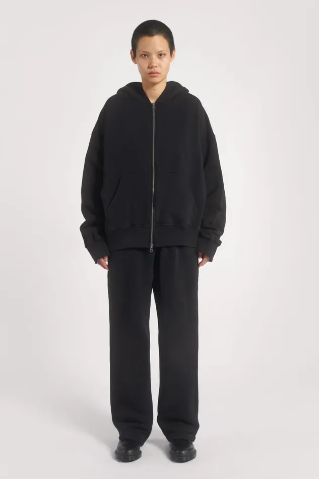 WomenMen Jaded London Ntrls NTRLS Dust Black Oversized Zip Through Hoodie