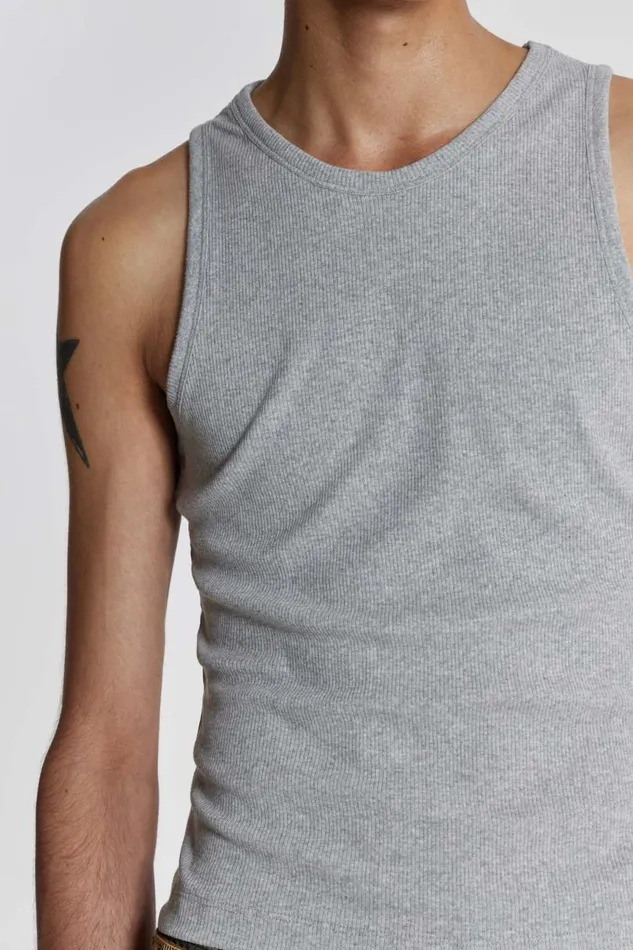 WomenMen Jaded London Ntrls NTRLS Grey Rib Vest