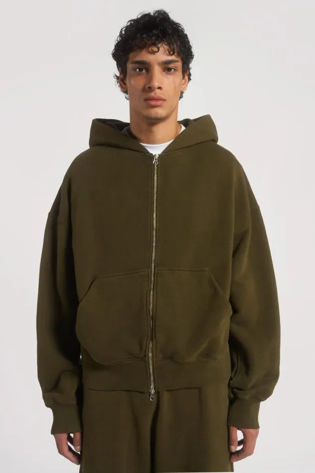WomenMen Jaded London Ntrls NTRLS Moss Oversized Zip Through Hoodie