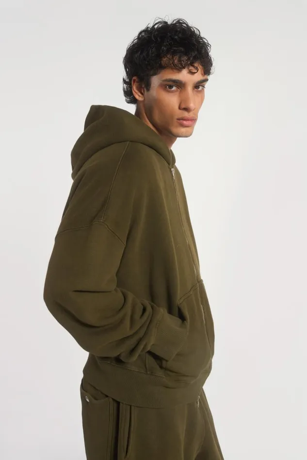 WomenMen Jaded London Ntrls NTRLS Moss Oversized Zip Through Hoodie