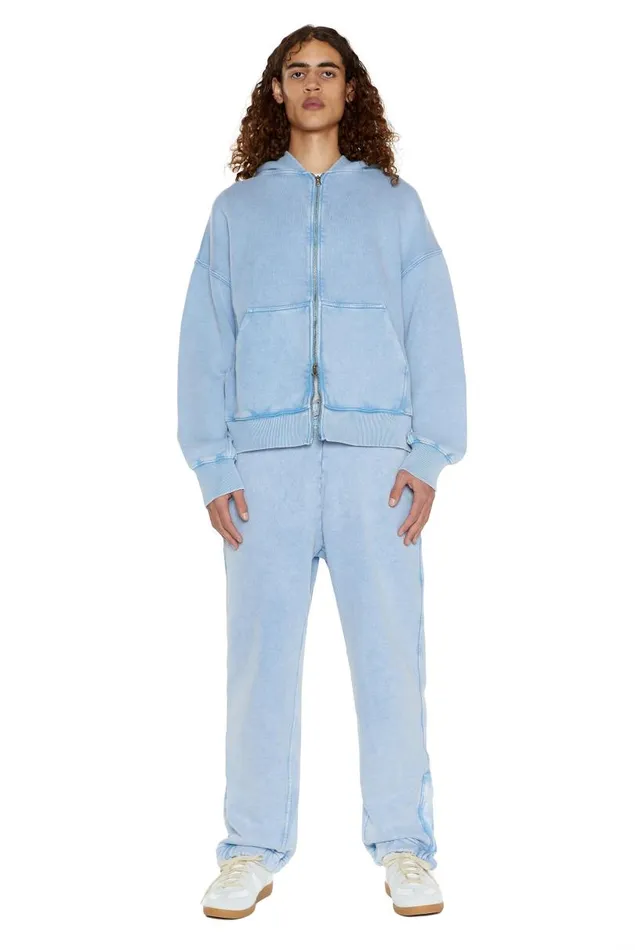 WomenMen Jaded London Ntrls NTRLS Powder Blue Oversized Zip Through Hoodie