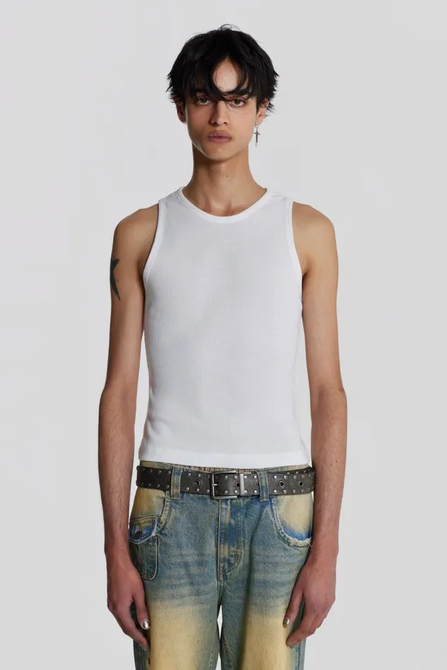 WomenMen Jaded London Ntrls NTRLS White Rib Vest