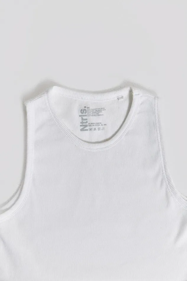 WomenMen Jaded London Ntrls NTRLS White Rib Vest