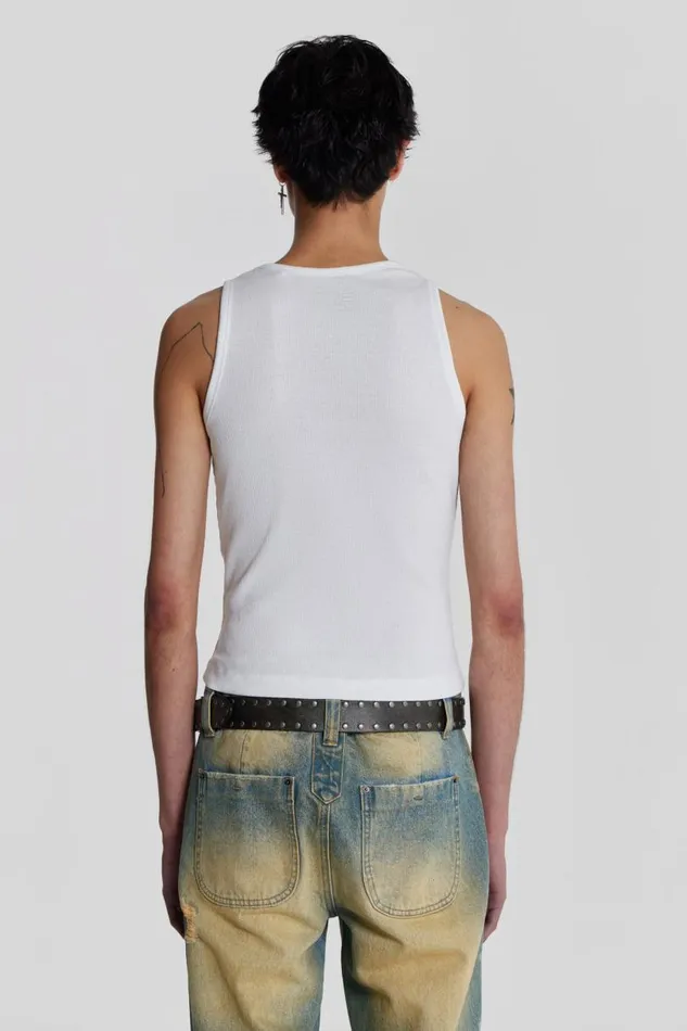 WomenMen Jaded London Ntrls NTRLS White Rib Vest