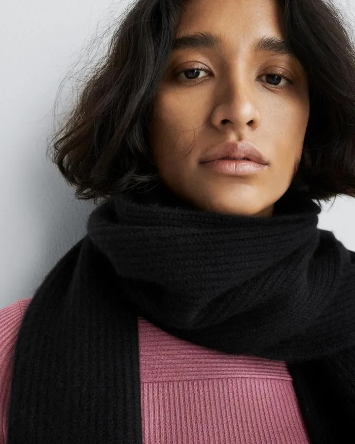 WomenMen Scarves 038 Ponchos Rag 038 Bone Ace Cashmere Scarf Black