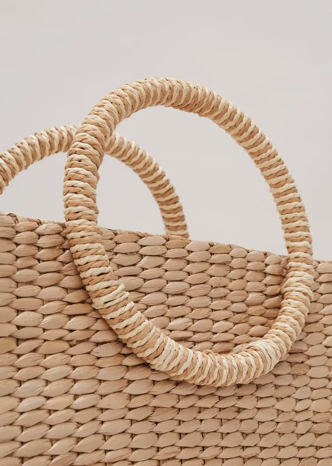 Women Phase Eight Bags and Clutches Mini Straw Tote Bag Neutral