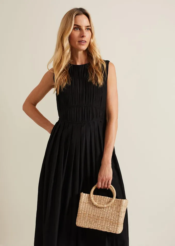Women Phase Eight Bags and Clutches Mini Straw Tote Bag Neutral