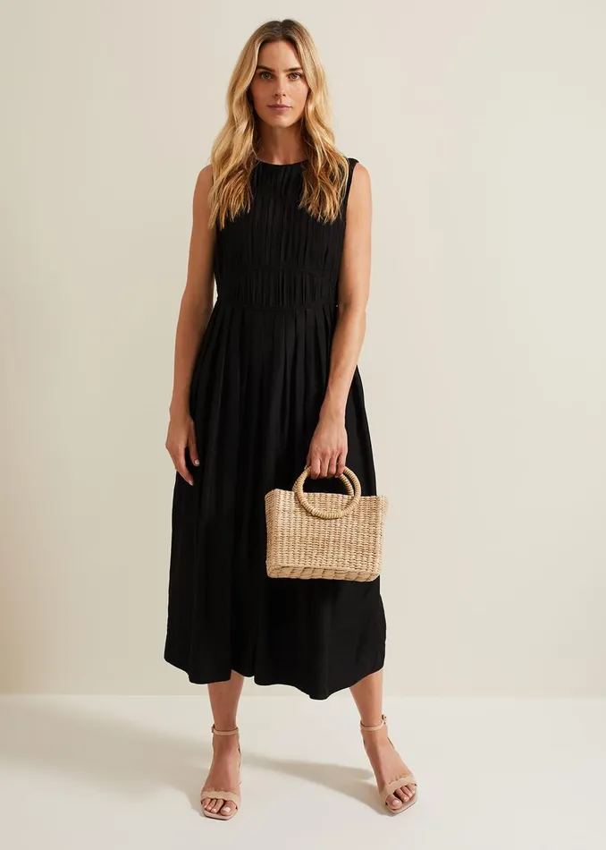 Women Phase Eight Bags and Clutches Mini Straw Tote Bag Neutral