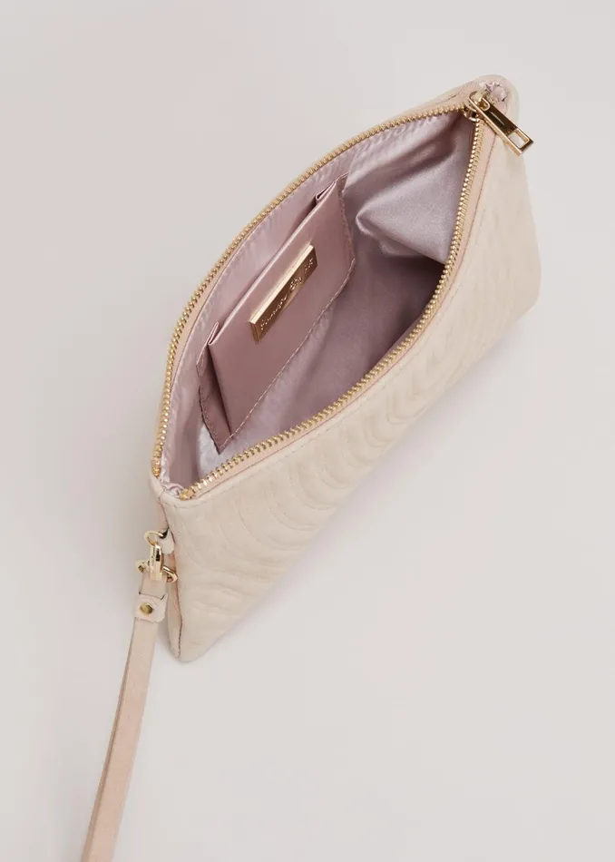 Women Phase Eight Bags and Clutches Stitch Detail Clutch Bag Neutral