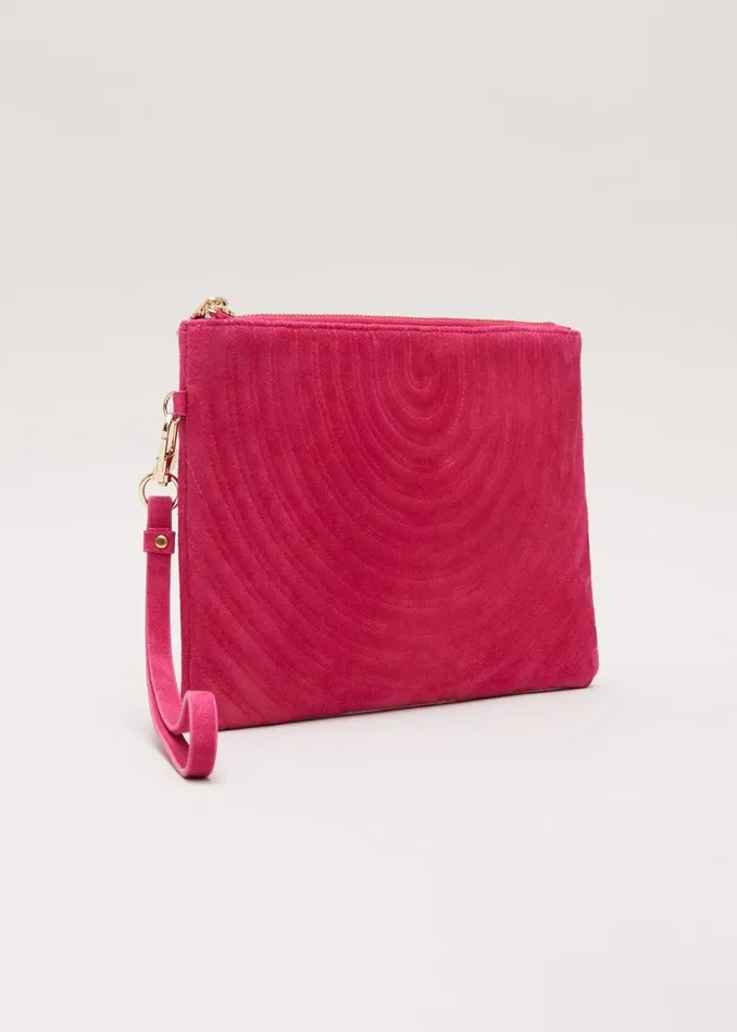 Women Phase Eight Bags and Clutches Stitch Detail Clutch Bag Pink