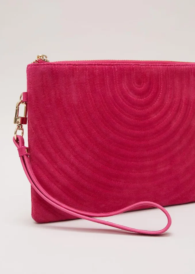 Women Phase Eight Bags and Clutches Stitch Detail Clutch Bag Pink