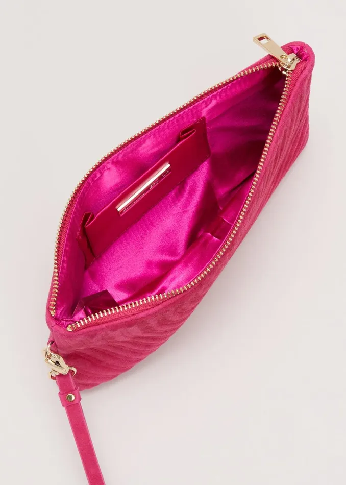 Women Phase Eight Bags and Clutches Stitch Detail Clutch Bag Pink