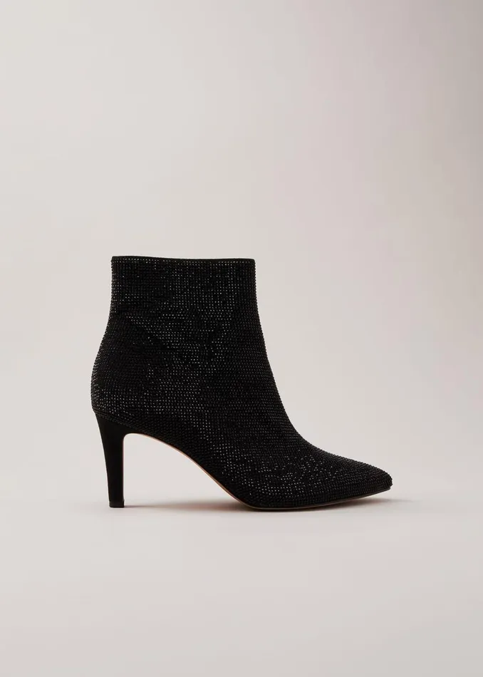 Women Phase Eight Boots Black Sparkly Boots Black