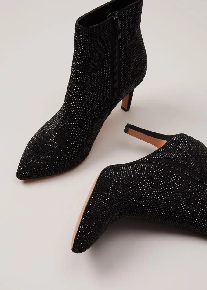 Women Phase Eight Boots Black Sparkly Boots Black
