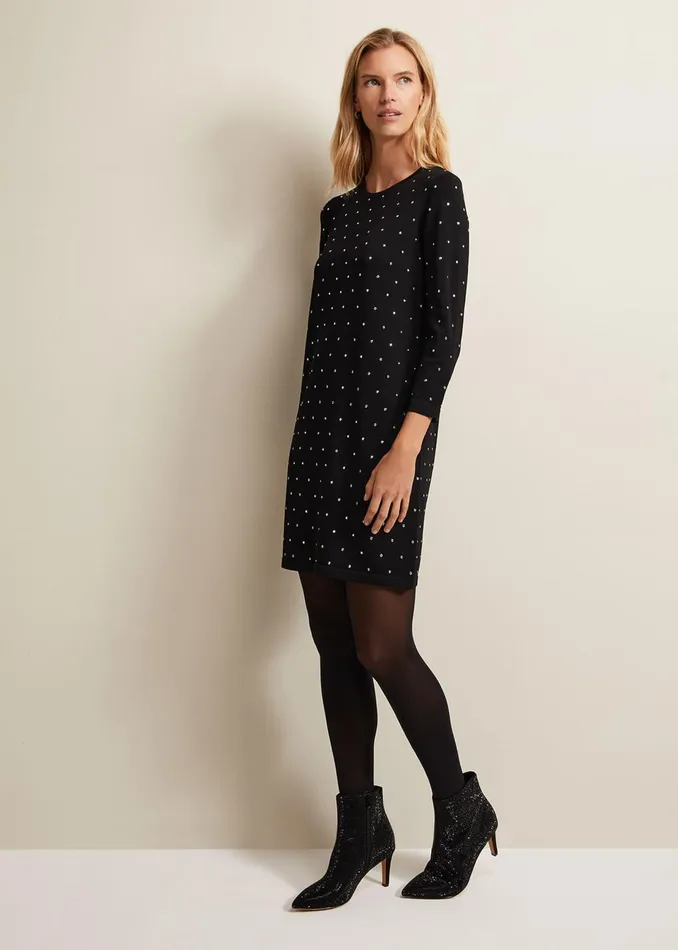 Women Phase Eight Boots Black Sparkly Boots Black