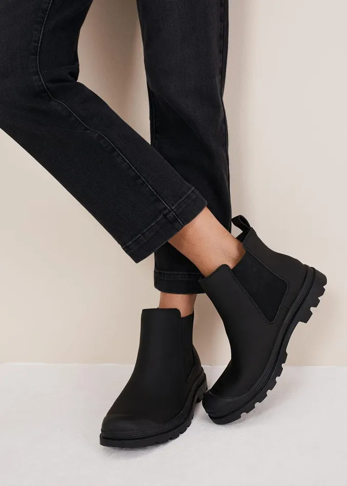 Women Phase Eight Boots Chunky Chelsea Boot Black