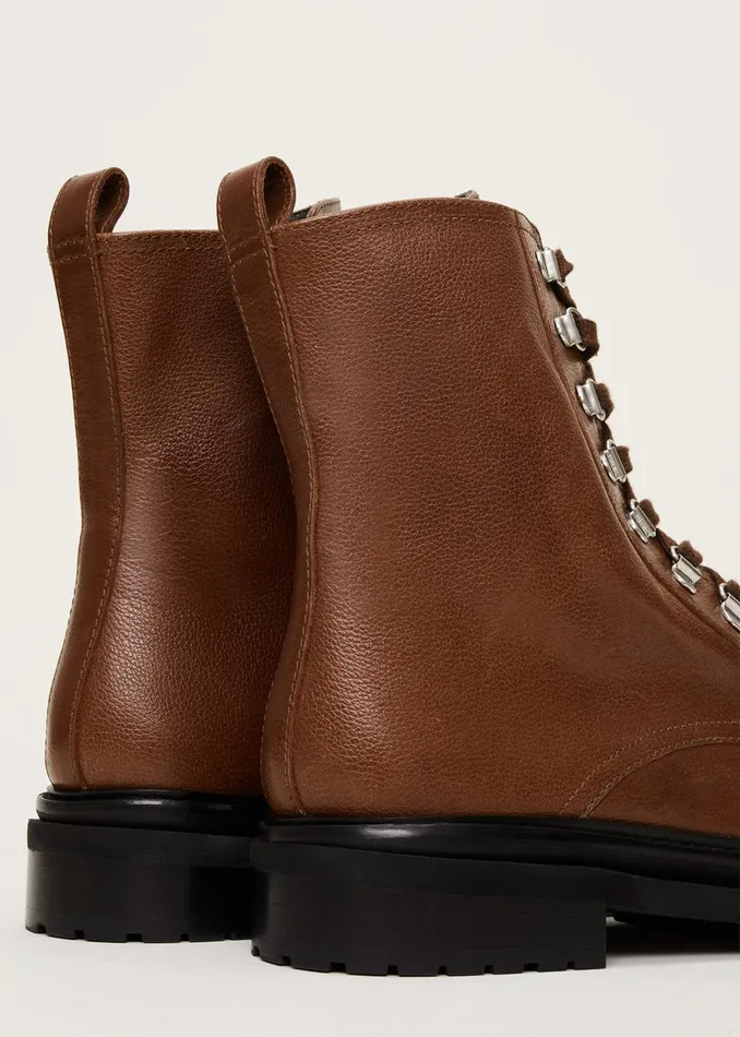 Women Phase Eight Boots Meladie Leather Lace Up Boot Brown