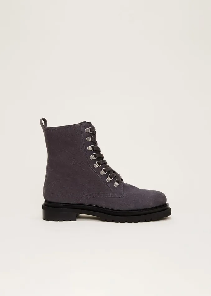 Women Phase Eight Boots Meladie Suede Lace Up Hiker Boot Grey
