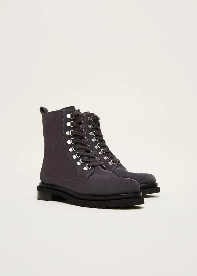 Women Phase Eight Boots Meladie Suede Lace Up Hiker Boot Grey