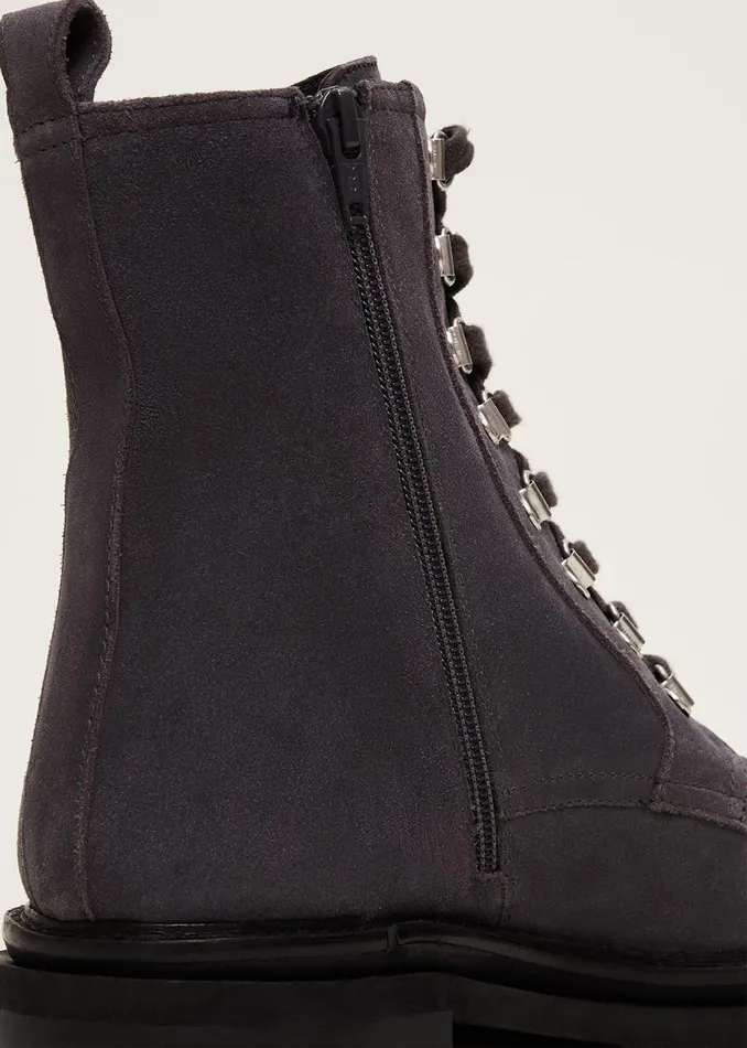 Women Phase Eight Boots Meladie Suede Lace Up Hiker Boot Grey