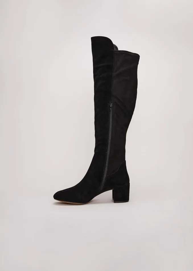 Women Phase Eight Boots Milly Black Leather Knee High Boots Black