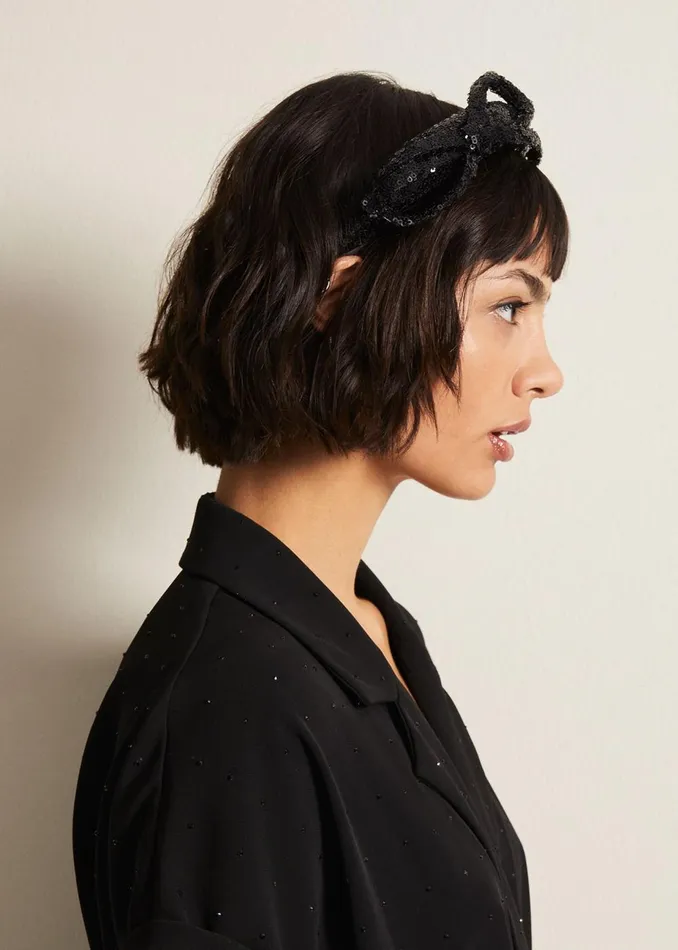 Women Phase Eight Fascinators and Hats Black Sequin Headband Black