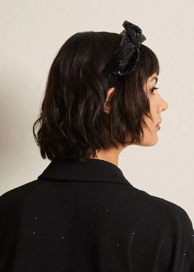 Women Phase Eight Fascinators and Hats Black Sequin Headband Black