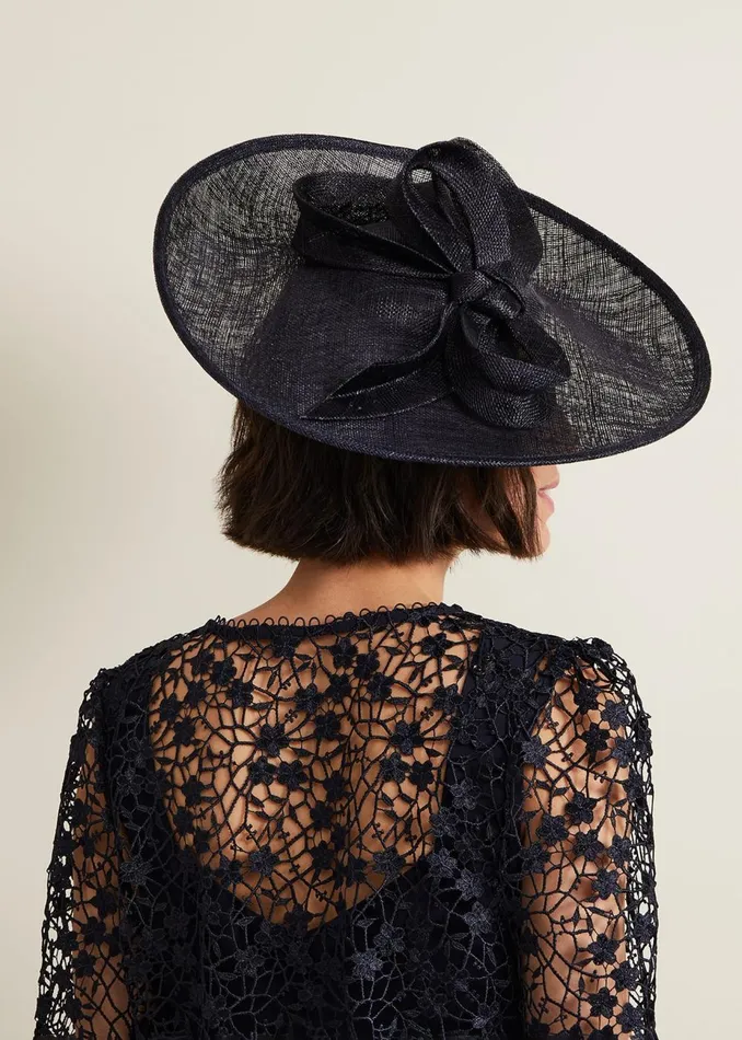 Women Phase Eight Fascinators and Hats Bow Detail Statement Disc Fascinator Navy