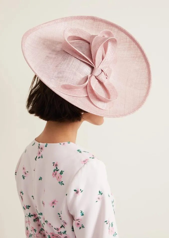 Women Phase Eight Fascinators and Hats Bow Detail Statement Disc Fascinator Pale Pink