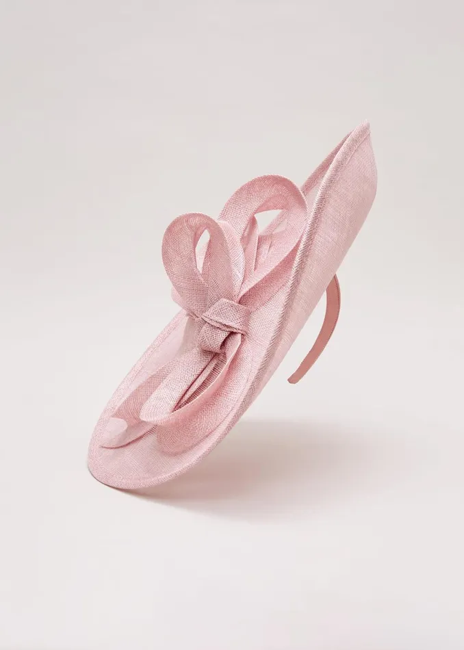 Women Phase Eight Fascinators and Hats Bow Detail Statement Disc Fascinator Pale Pink