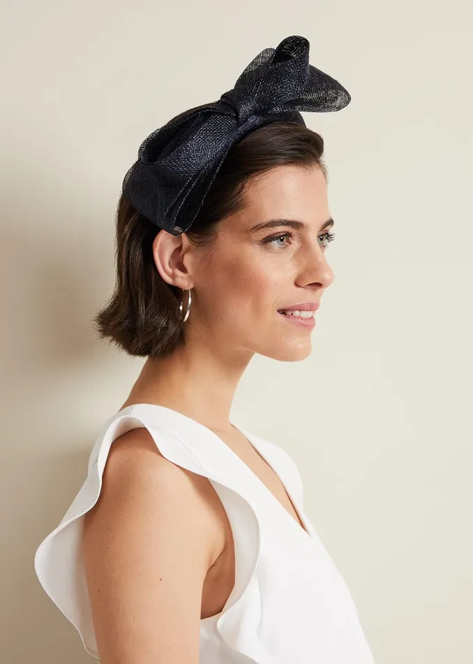 Women Phase Eight Fascinators and Hats Bow Padded Headband Navy