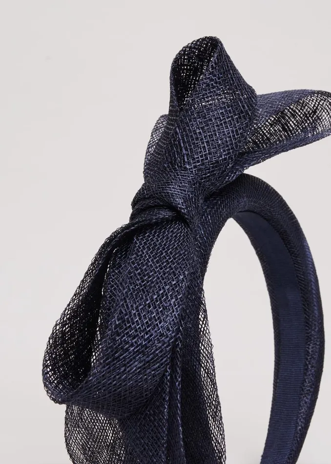 Women Phase Eight Fascinators and Hats Bow Padded Headband Navy