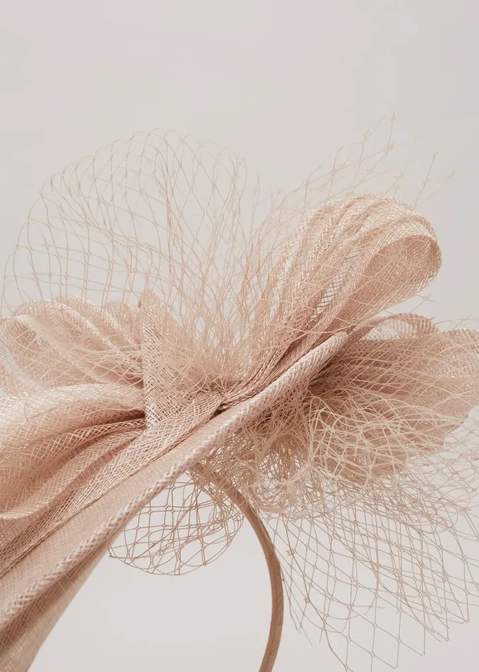 Women Phase Eight Fascinators and Hats Bow Twist Back Disc Fascinator Latte