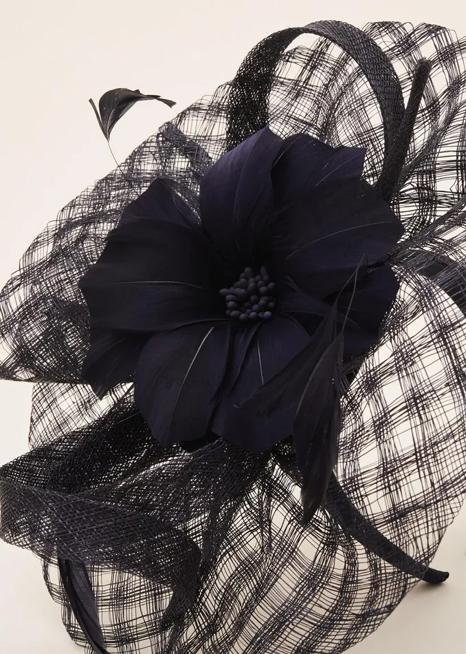 Women Phase Eight Fascinators and Hats Danna Flower Disc Fascinator Navy