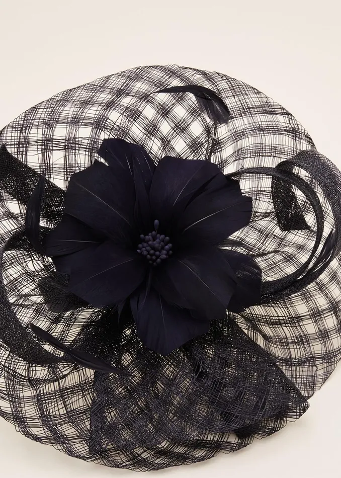 Women Phase Eight Fascinators and Hats Danna Flower Disc Fascinator Navy