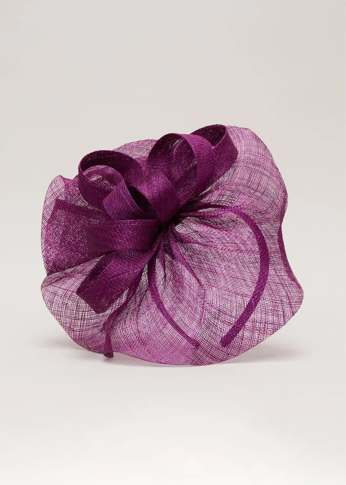 Women Phase Eight Fascinators and Hats Freeform Bow Disc Fascinator Purple
