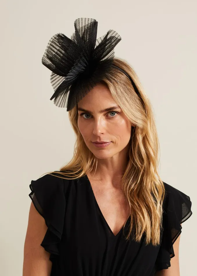 Women Phase Eight Fascinators and Hats Freeform Flower Headband Black