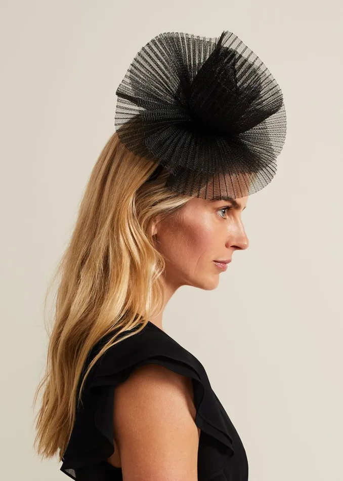 Women Phase Eight Fascinators and Hats Freeform Flower Headband Black